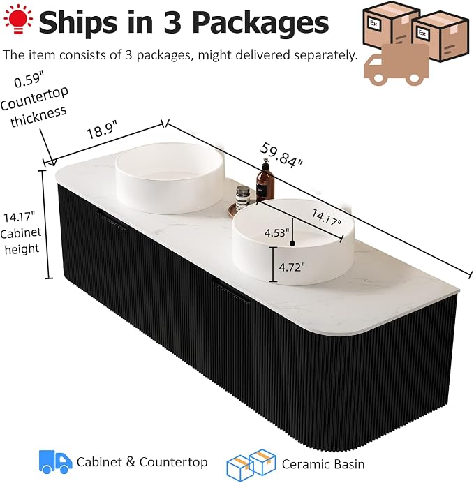 60 Inch Floating Bathroom Vanity - Image 2