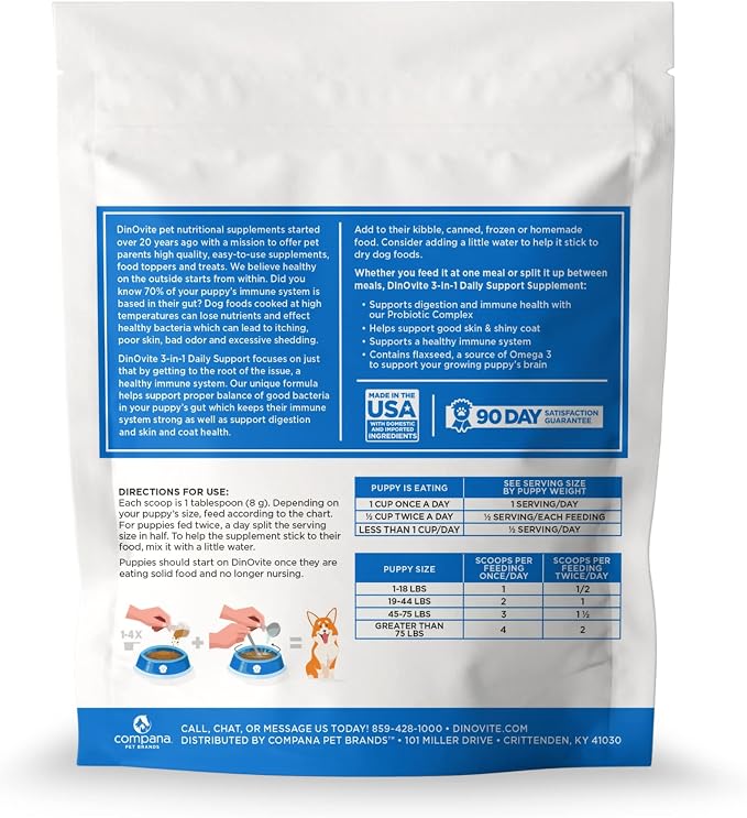 Dinovite 3 in 1 Probiotic for Puppies, Skin & Coat, Digestive Health & Joint - Image 2