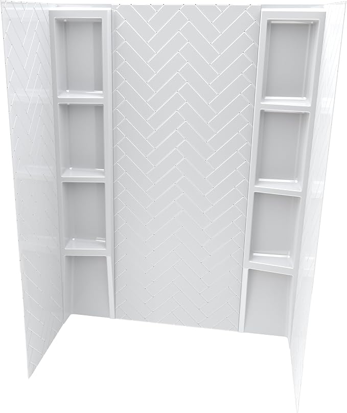 White Acrylic Shower Wall Surround 36"x 60"x 80" by NoahWilliamHome
