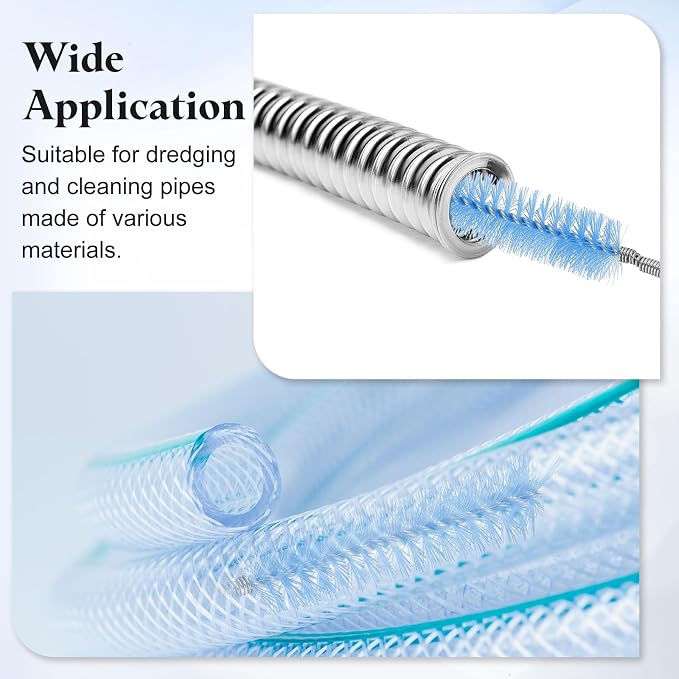 HARFINGTON 3pcs Flexible Long Drain Brush Straw Cleaner Set 78.74" Stainless - Image 5