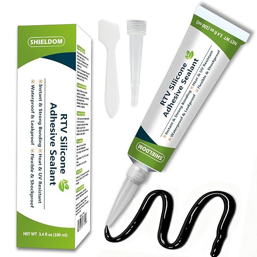 RTV Silicone Adhesive Sealant 100% Silicone Sealer All-Purpose Caulk Waterproof by SHIELDOM
