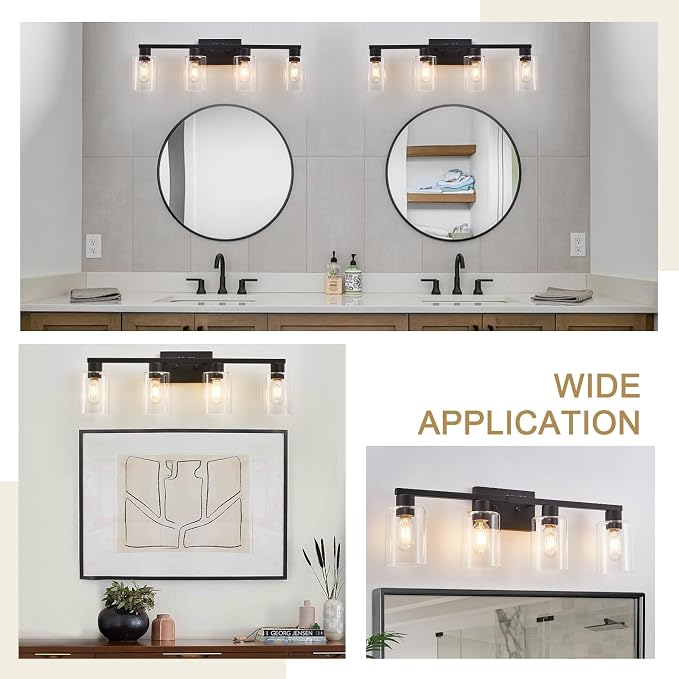4 Light Bathroom Vanity Light Fixtures, Bathroom Lighting Fixtures Over Mirror - Image 6