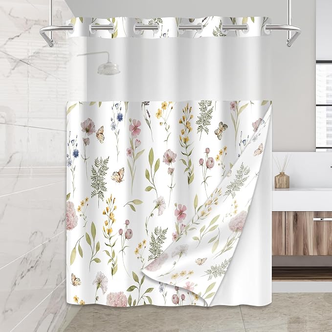 No Hook Shower Curtain Set by Mightree