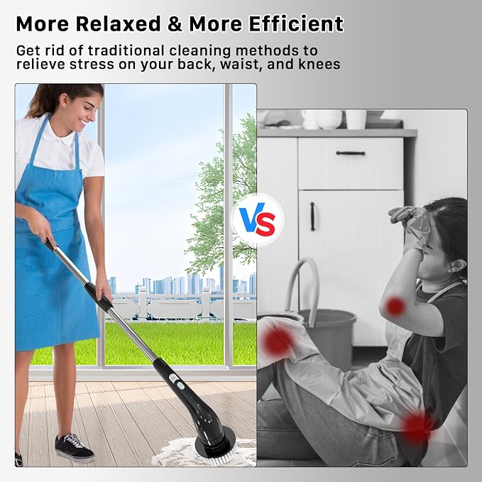 Electric Spin Scrubber, Cordless Cleaning Brush, Shower Scrubber - Image 4