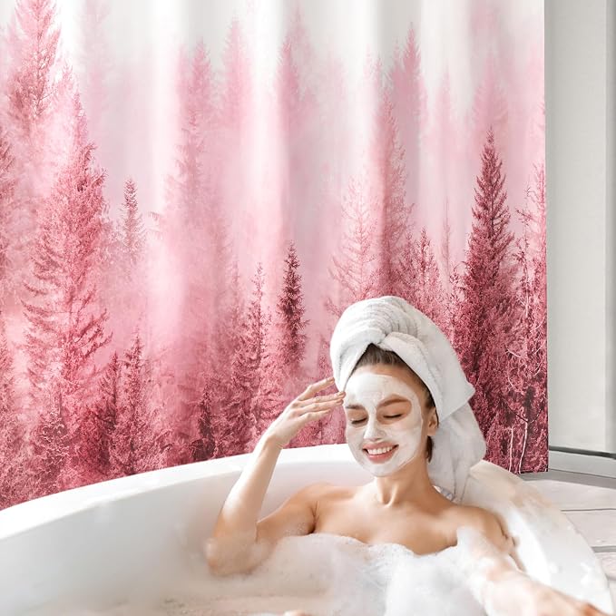 ORTIGIA Pink Shower Curtain - Image 9