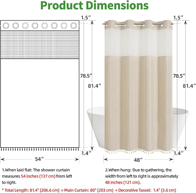 No Hook Stall Shower Curtain - Image 7
