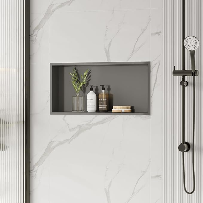Neodrain 24X12Inch Shower Niche, Gun Metal Stainless Niche NO Tile Needed - Image 2