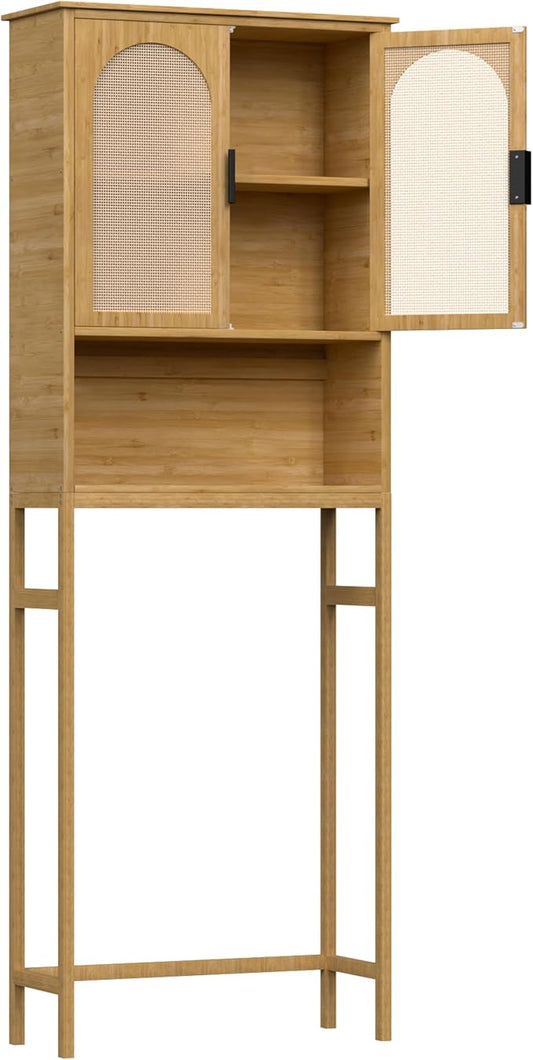 BlueWish Bathroom Organizers and Storage, Bamboo Over The Toilet Storage Cabinet by RespondToEveryExpectation