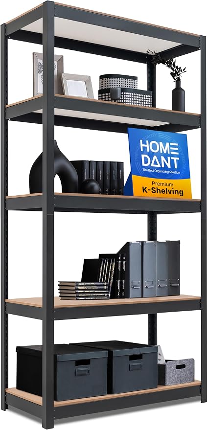 HOMEDANT House 36.2" W 5 Tier Heavy Duty Garage Shelving Adjustable Metal Rack by TheBestOrganizingSolution