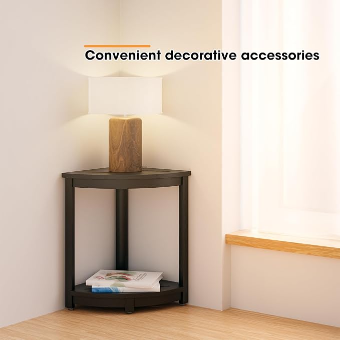 HOLANA 18" Wood Corner Shower Bench & Corner Shower Stool - Image 6
