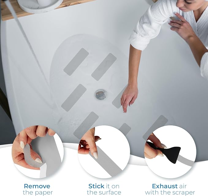 Anti Slip Shower Stickers 24 PCS, Premium Adhesive Bath Tub Stickers - Image 3