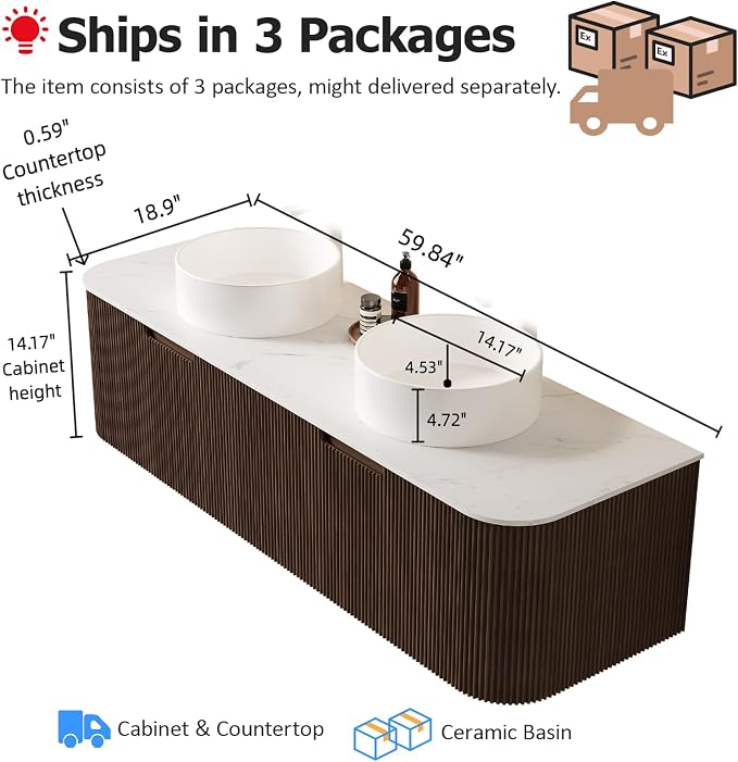 60" Floating Bathroom Vanity - Image 2