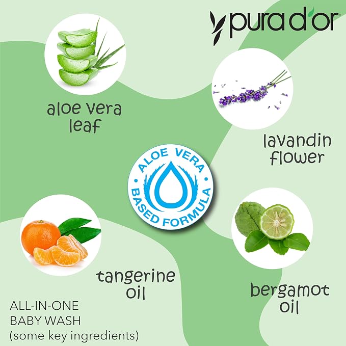 PURA D'OR All-in-One Baby Wash USDA Biobased, Zero Sulfates, No Artificial - Image 3