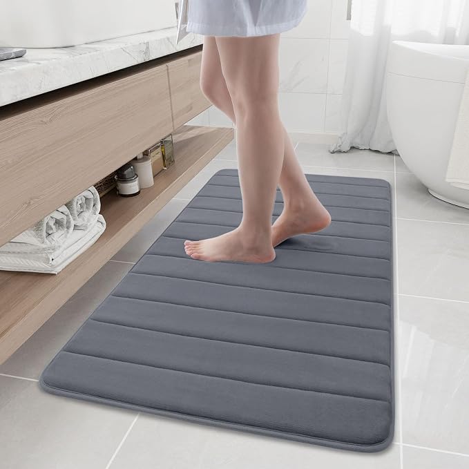 Buganda Memory Foam Bath Mat, Ultra Soft and Non-Slip Bathroom Rugs, Water by Buganda