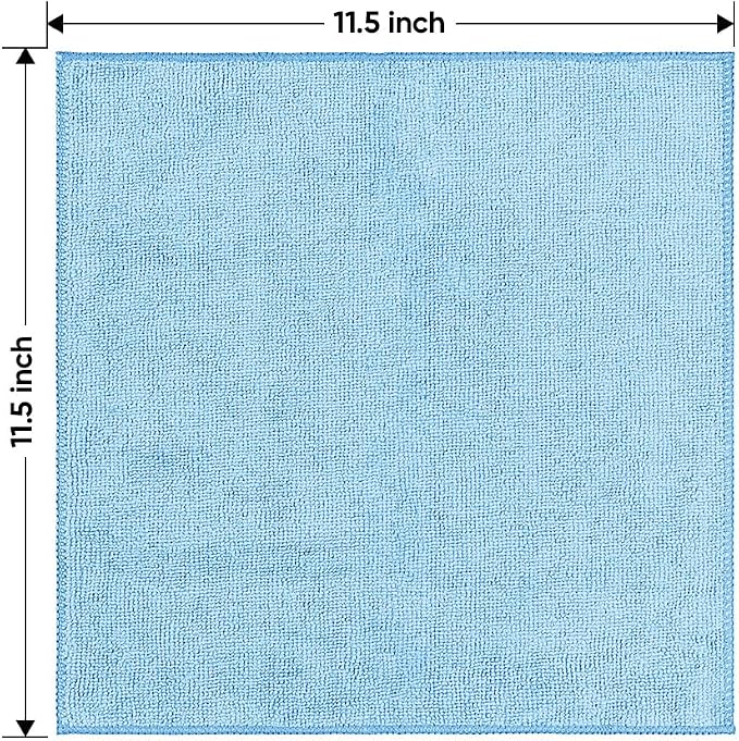 HOMEXCEL Blue Microfiber Cleaning Cloth 20 Pack 11.5 x 11.5 inch Microfiber - Image 7