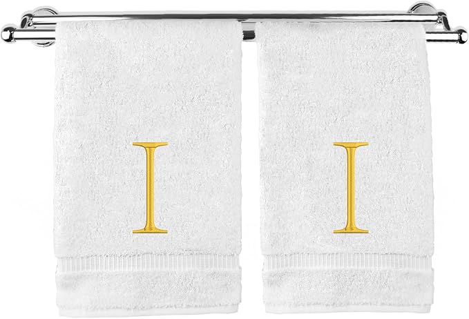Monogrammed Hand Towel, Personalized Initial Gift, Extra Absorbent 100% Turkish by BareCotton