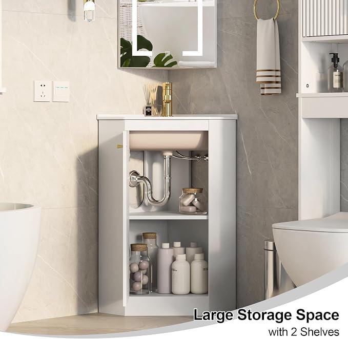 24" Corner Bathroom Vanity Sink Combo - Image 6