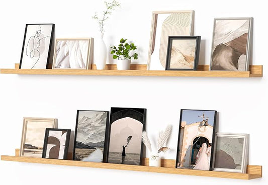 Heimlove Picture Ledge Shelf, Floating Shelves Set of 2, 56 Inches Picture Shelf by Heimlove