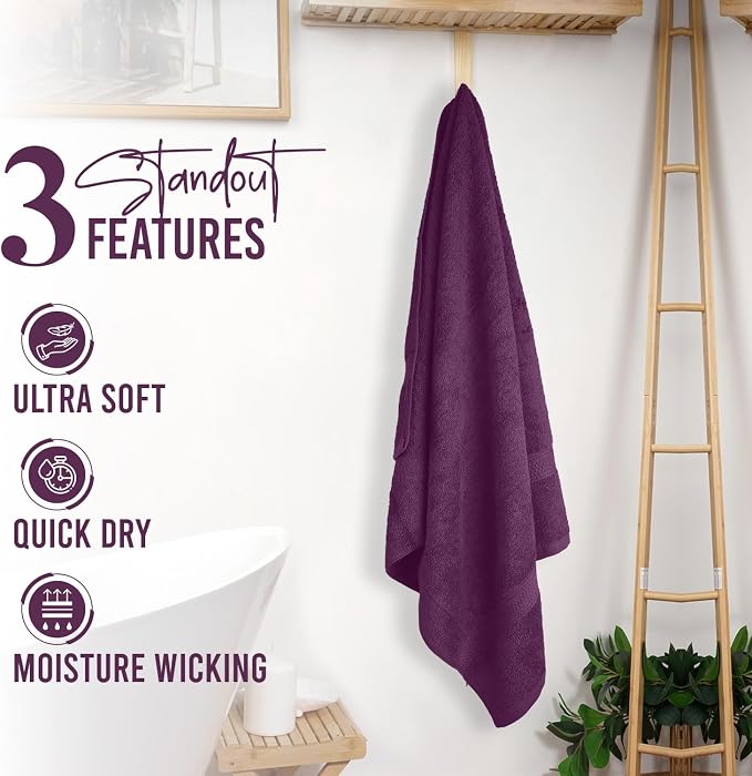 RIVERSIDE 100% Ring Spun Cotton Large Bath Towels Set of 4, 27 x 54 Inches – - Image 7