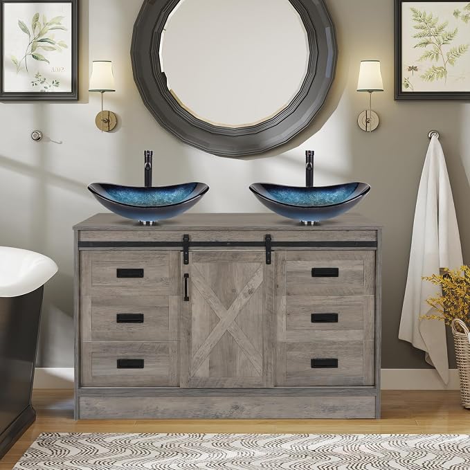 48 inch Barn Door Bathroom Vanity by Solidee