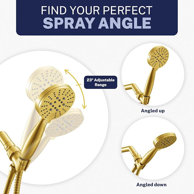 HammerHead Showers® Solid Metal 3-Spray Handheld Shower Head - Image 5