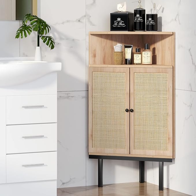 XIAO WEI 39 Inch Boho Corner Cabinet - Image 7
