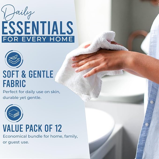 DAN RIVER 12 Pack Wash Cloths for Showering - Image 3