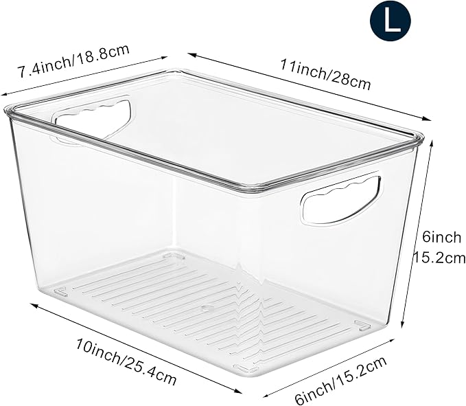 theaoo Clear Storage Bins with Lids Stackable - Image 2