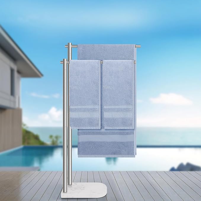 Livabber Standing Towel Rack, 304 Stainless Steel 2-Tier Towel Holder Stand - Image 6