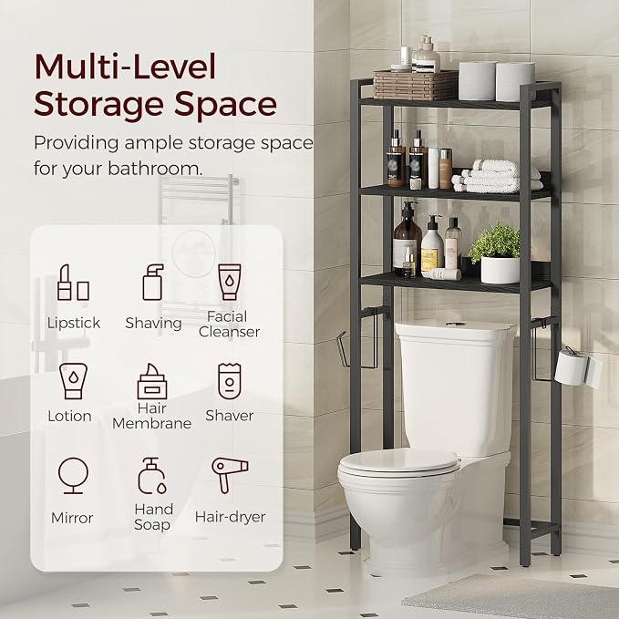 Over The Toilet Storage Rack, 3 Tier Bathroom Organizer Over Toilet, - Image 3