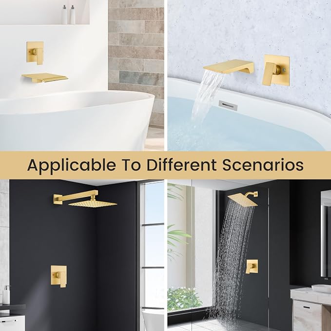 Airuida Square Single-Function Brass Faucet Shower Rough-in Valve Male Thread - Image 8