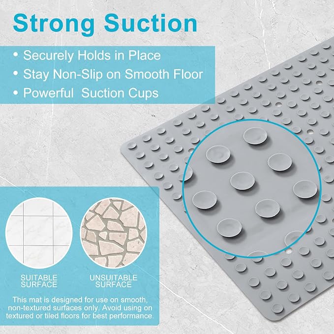 Non-Slip Bath Mat for Tub & Shower：Silicone Foldable Bathtub Mat - Image 5