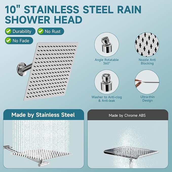 Filtered Shower Head With Handheld Combo, Detachable Dual Showerhead with - Image 6