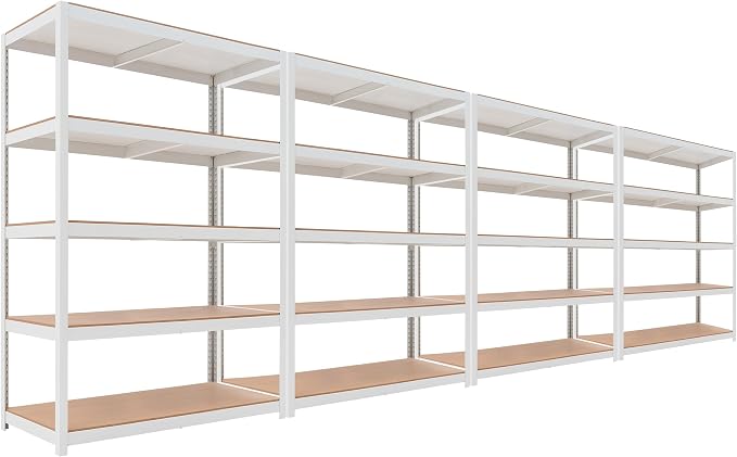 HOMEDANT House 5 Tier Laminated Metal Shelving Unit Adjustable Storage Utility by TheBestOrganizingSolution
