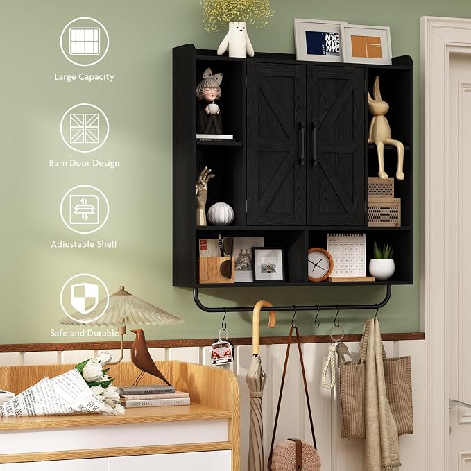RUSTOWN Rustic Wood Wall Bathroom Cabinet, Farmhouse Medicine Cabinet Wall - Image 3