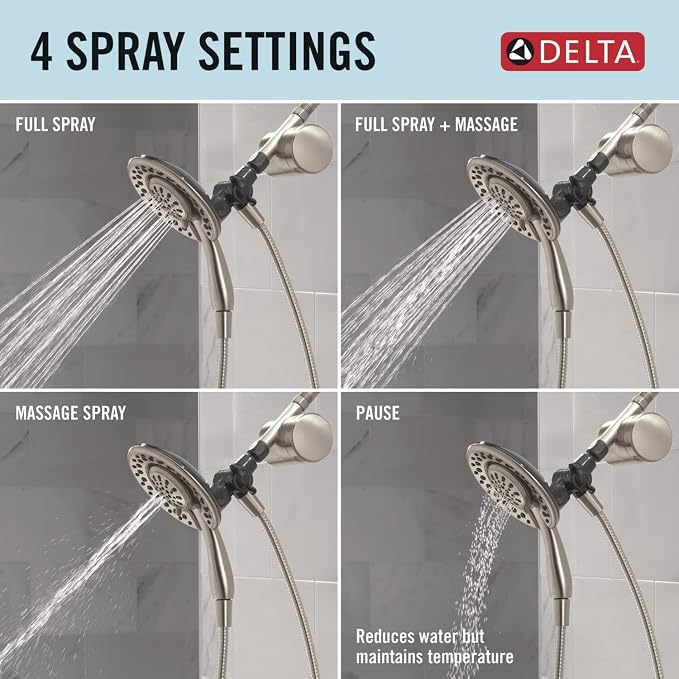 Delta 4-Setting In2ition 2-in-1 Dual Shower Head - Image 6