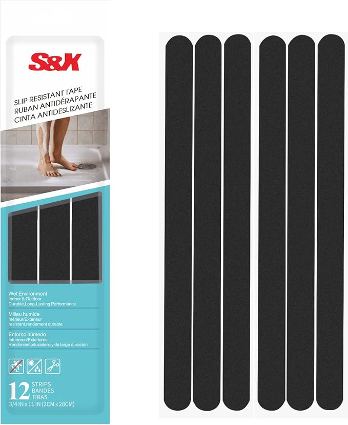 S&X Non Slip Safety Stickers, Gritty Textured Slip-Resistant Treads, 0.75-Inch by SXProducts