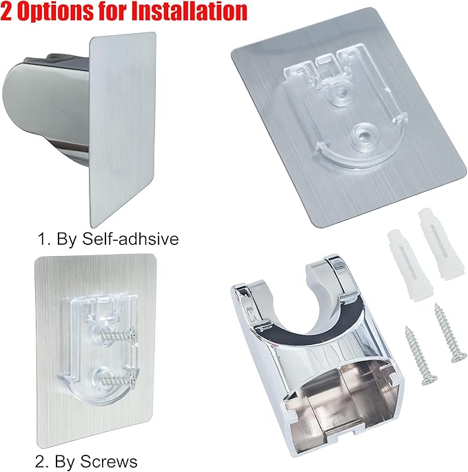 Strong Adhesive and Waterproof Shower Head Holder, Adjustable Handheld Shower - Image 3