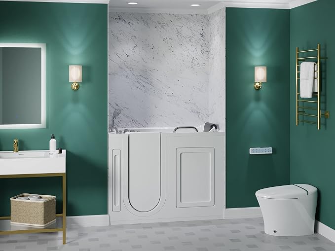 ANZZI Walk In Tub 53" x 27" Left-Drain Bathtub, Air & Whirlpool Massage Jets - Image 3