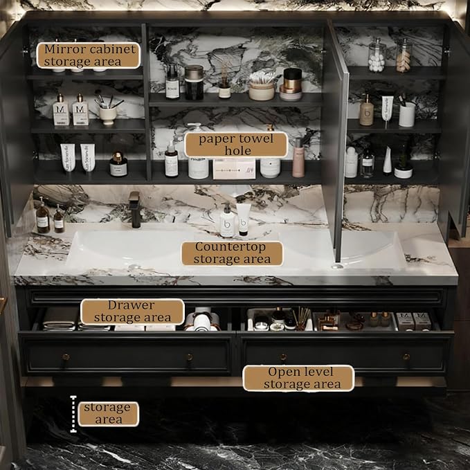 80IN Bathroom Vanity with Sink - Image 5