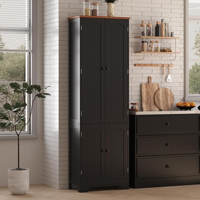 72.2'' Tall Storage Cabinet, 4 Door Kitchen Cabinets by LotaToolsPremiumSelection