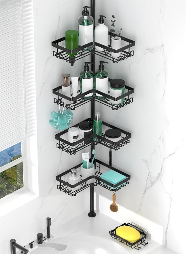 Tension Pole Shower Caddy Corner by DAOYA