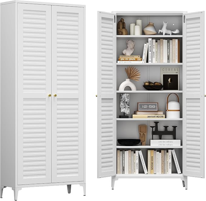 74" H Metal Pantry Cabinet, Kitchen Pantry Storage Cabinets by METALYEYE