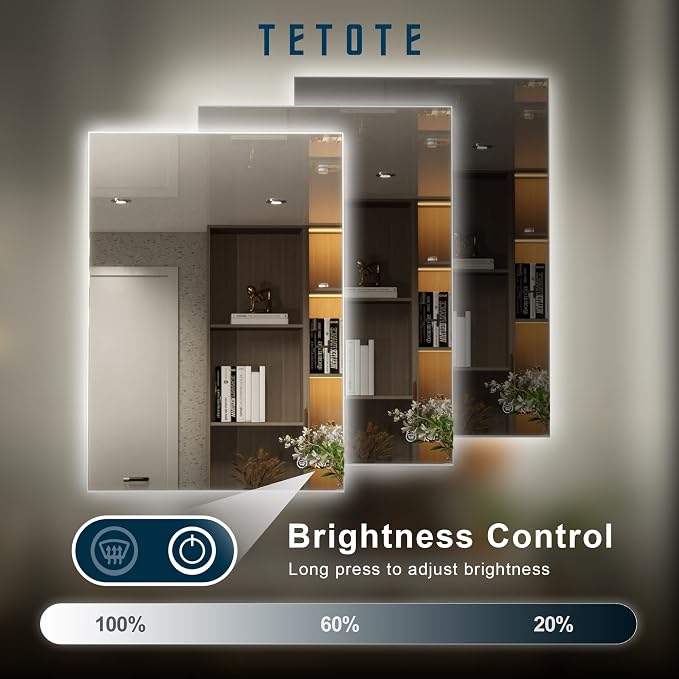 TETOTE 20 x 28 LED Backlit Bathroom Mirror - Image 4