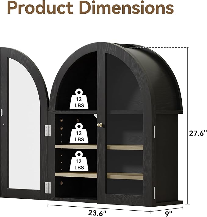 HOACT Arch Bathroom Wall Cabinet - Image 2