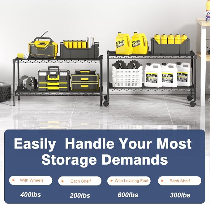2-Tier Wire Shelving Unit, Wire Shelves Rack - Image 9