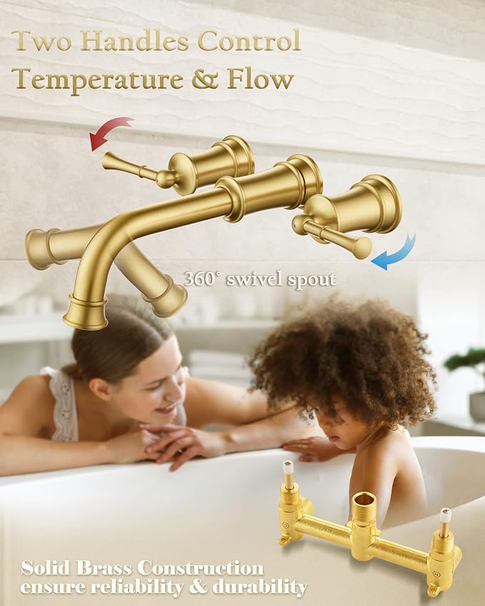 High Flow Wall Mount Tub Filler - Image 3