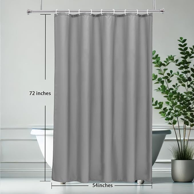 AooHome Light Grey Stall Size Bathroom Curtain - Image 8