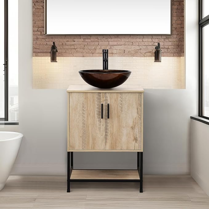UEV 24" Bathroom Vanity, Oak Color Bathroom Vanity Set by YourHomeExcellentVendor