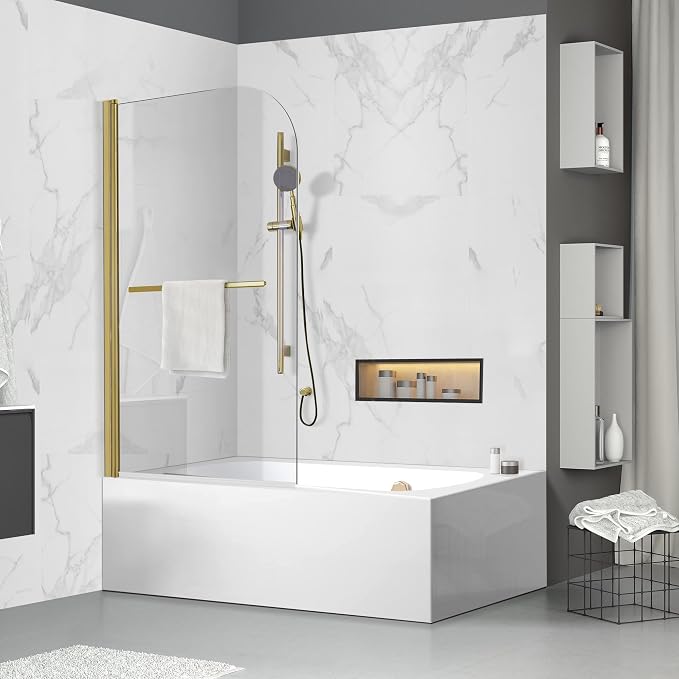 Tub Shower Door, Bathroom Shower Glass Door 34 * 58 Inch Frameless Bathtub - Image 8